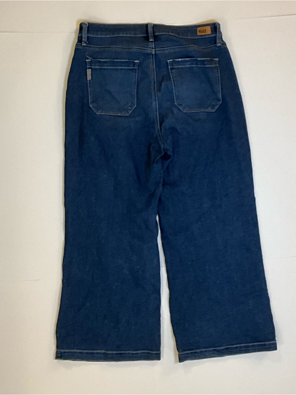 PAIGE Aneesa Dark Wash Ankle Wide Jeans Women’s Size 31 Premium Denim - Picture 5 of 7